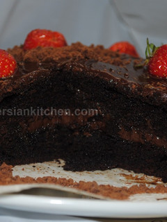 عکسی از دستور کیک خیس شکلاتی