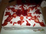 A picture of strawberry pound cake