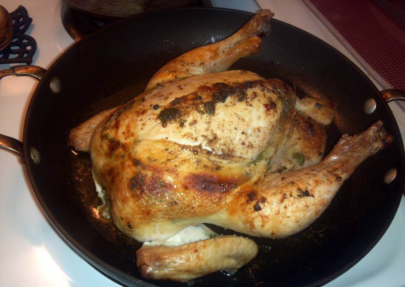 Bake chicken with cilantro butter