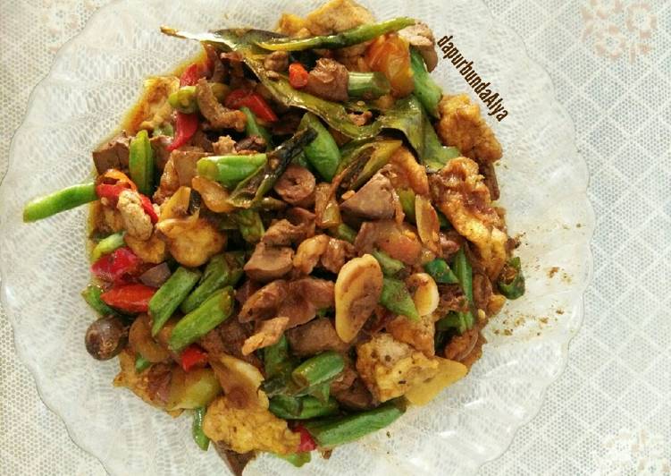 Cara mudah meracik Oseng Buncis Tahu Ati Ampela Lezat