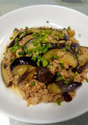 A picture of Eggplant Stir-Fry with Ground Pork and Miso Sauce (Nasu Hikiniku Miso Itame).