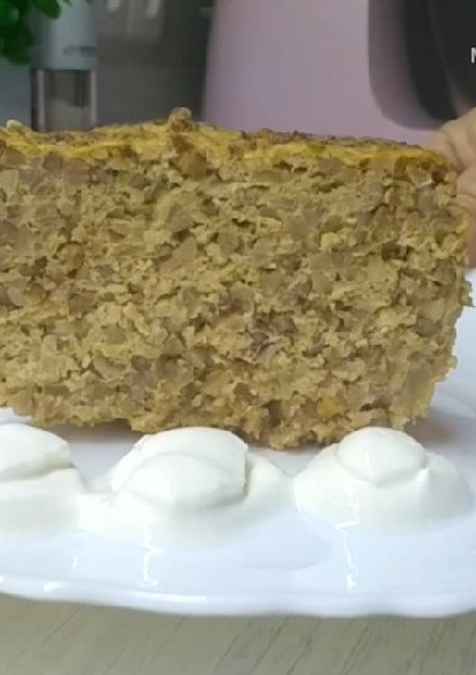Запеканка в мультиварке из гречки, фарша и кабачка