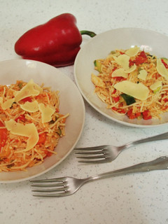 Una foto de Pasta con salsa boloñesa vegana