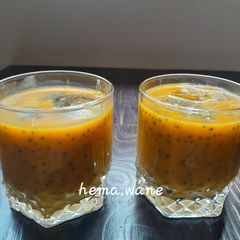 Mango sabja seeds milk shake A picture of Mango sabja seeds milk shake.