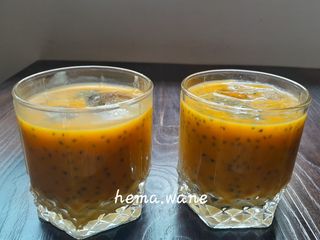 Mango sabja seeds milk shake