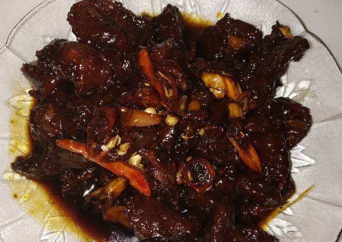 Resep: Sate sapi goreng cocol sambel kecap Murah