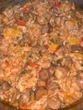 Asiago chicken sausage and peppers with rice skillet