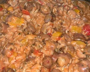 Fresh, Serving Recipe Asiago chicken sausage and peppers with rice skillet Delicious and Healthy