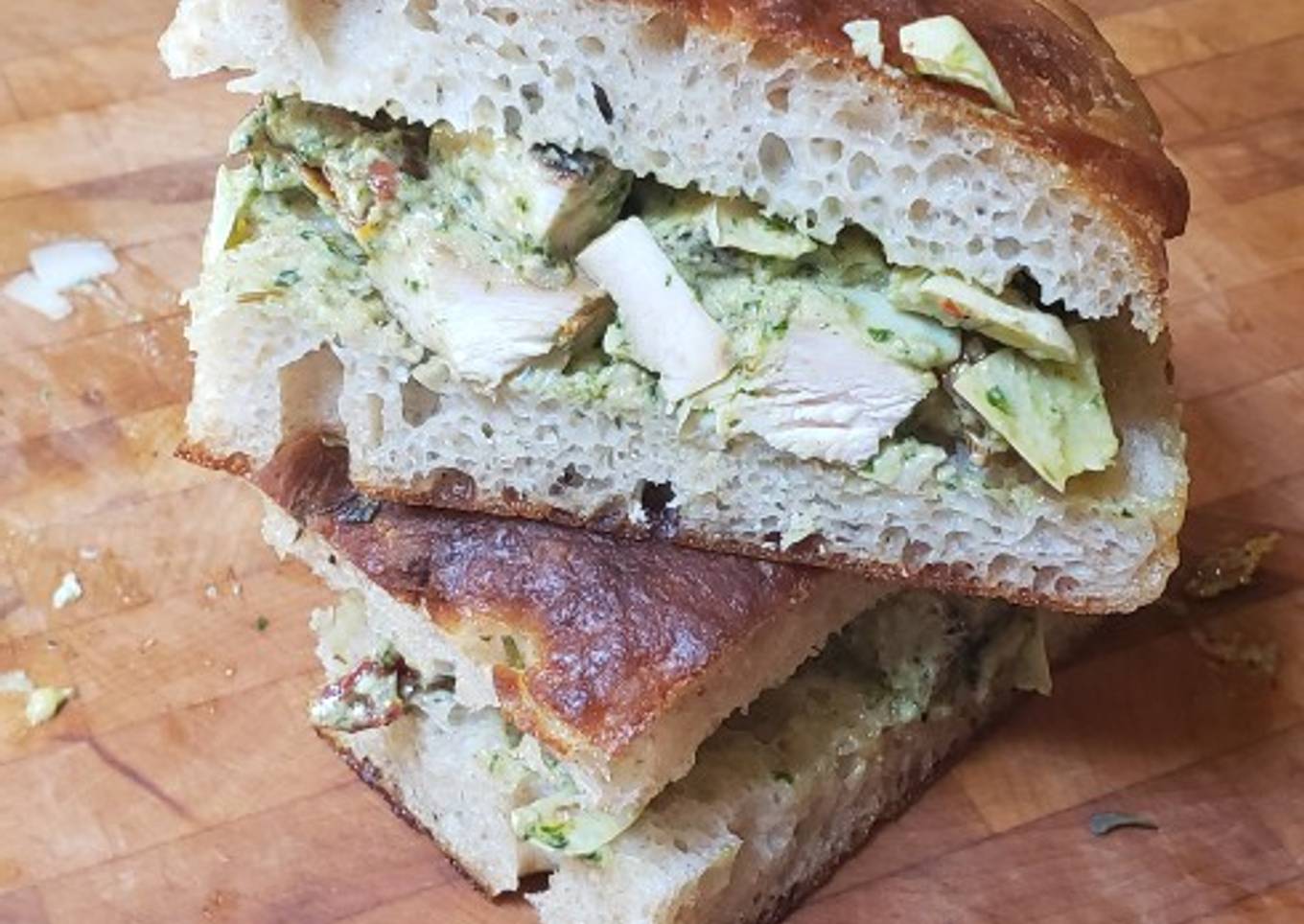 Focaccia Pesto Chicken Sandwiches