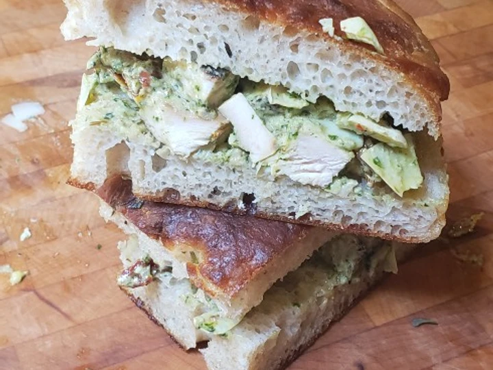 Recipe Sandwich Ayam Focaccia Pesto which Delicious
