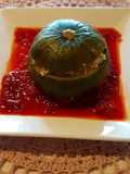 Zapallitos rellenos atún y Cuscus en salsa de tomate!