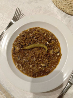 Una foto de Lentejas con Sobrasada y Setas
