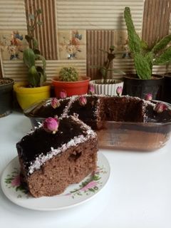 عکسی از دستور کیک با سس شکلاتی