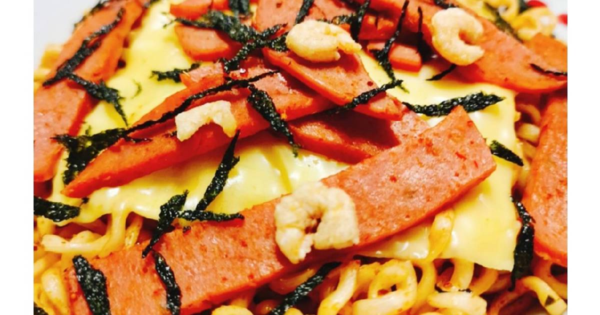 สูตร 🍝บะหมี่แห้งต้มยำโบโลน่าชีส Dried Noodles Tom Yum Bologna Cheese