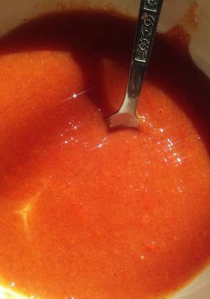A picture of Persimmon pudding (raw).