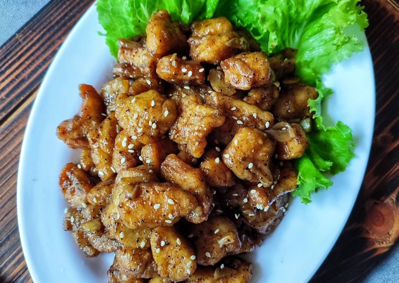 Ayam crispy lada hitam