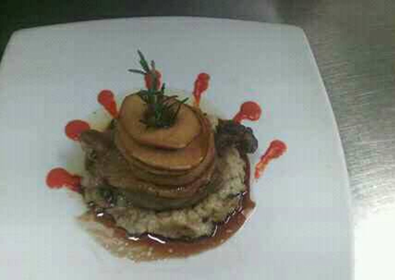 Pato confitado con risoto