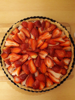 Una foto de Tarta de frutos rojos sin lactosa