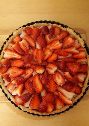 Una foto de Tarta de frutos rojos sin lactosa