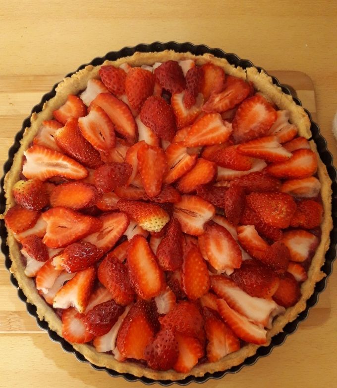 Una foto de Tarta de frutos rojos sin lactosa