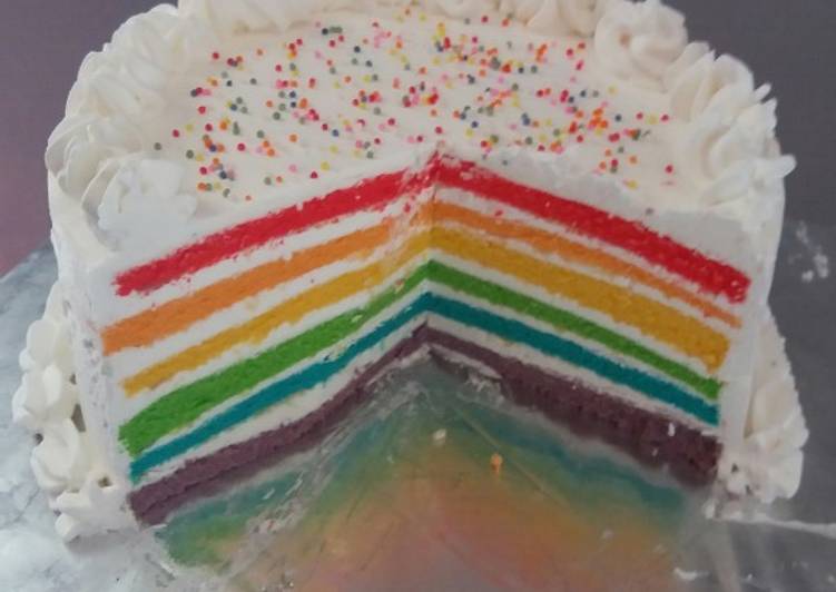 Rainbow cake kukus