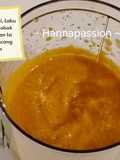 Puri brokoli, labu kuning, lobak merah dan ayam cincang halus