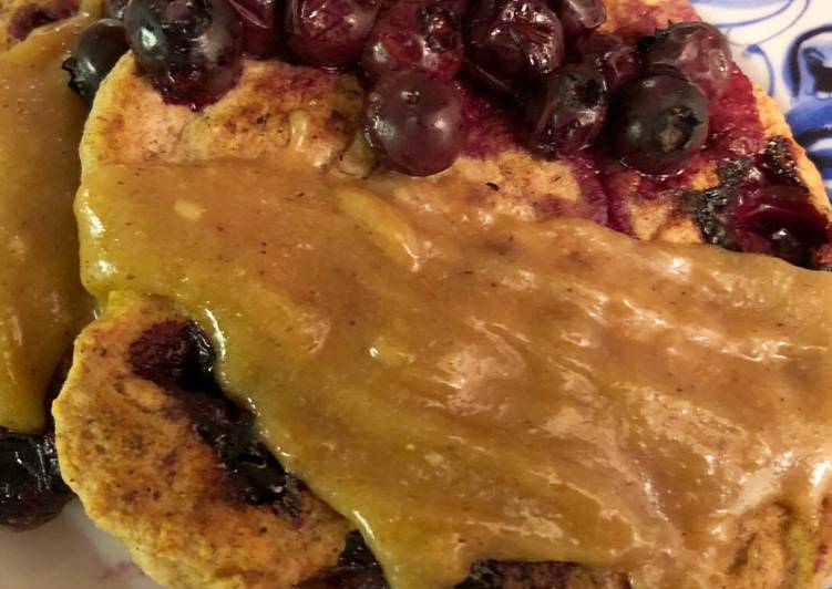 Easiest Way to Prepare Any-night-of-the-week Spelt blueberry pancakes with tahini sauce - vegan