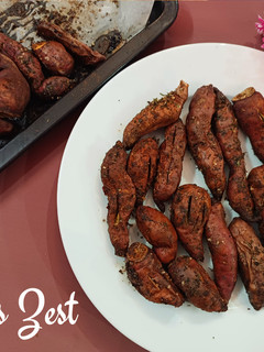A picture of Seasoned Baked Sweet Potatoes.