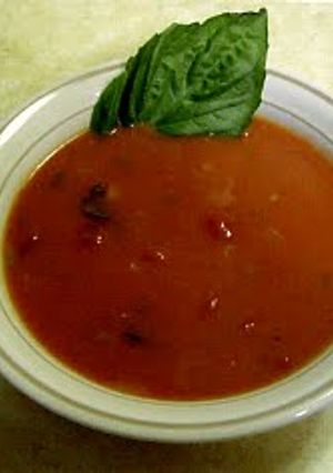 A picture of TOMATO BASIL SOUP.