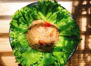 Hình của món Cơm lười bằng nồi cơm điện.