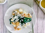 Uma foto de risoto bacalhau