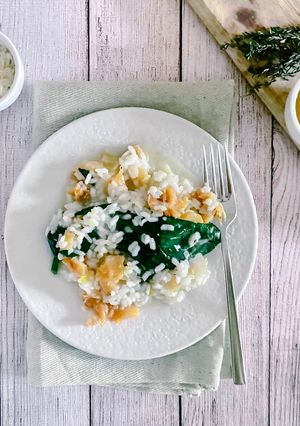 Foto de Risotto de Bacalhau com Espinafres