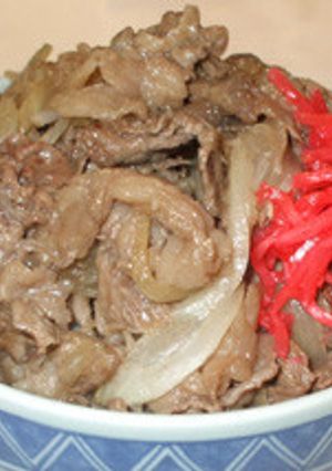 A picture of Gyudon (Yoshinoya-Style Beef Bowl) – Easy, No Sukiyaki Sauce Needed!.