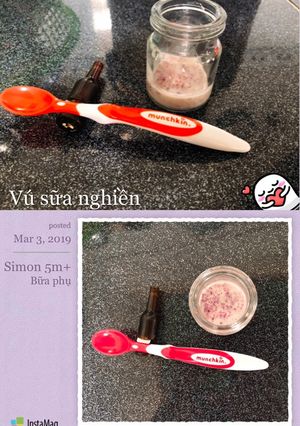 Hình của món Ăn dặm kiểu Nhật - 5m - Vú sữa nghiền.
