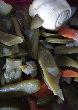 Una foto de Hervido de verduras con huevo cocido