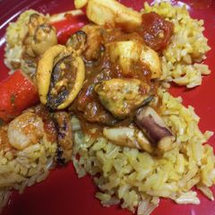 A picture of Moroccan style Seafood.