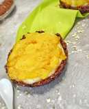 Tarta chocoavena con mango y jengibre