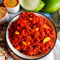 A picture of Chana Methi Lasan pickle.