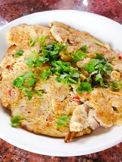รูปของ ไข่เจียวหมูสับ ใส่พริก+หอมแดง