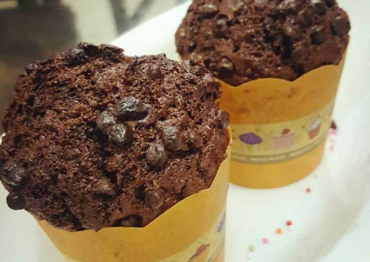 Steps to Prepare Ultimate Chocolate Cherry Yoghurt Muffin