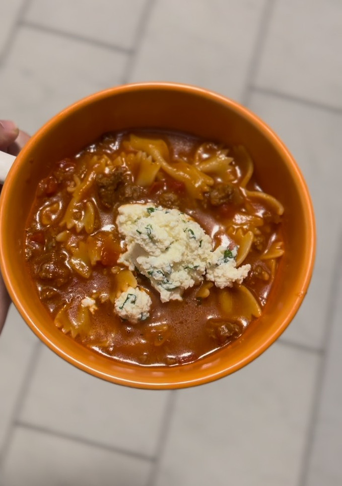 A picture of Lasagna Soup.