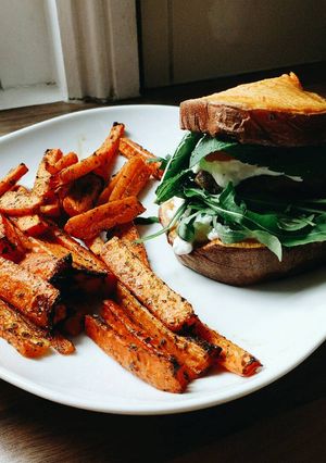 A picture of Sweet Potato Lamb Burgers.