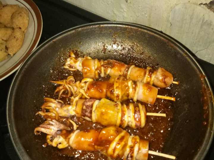  Resep bikin Sate cumi sosis ala2 🐙 dijamin gurih