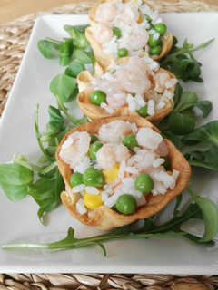 Una foto de Ensalada de arroz con gambas