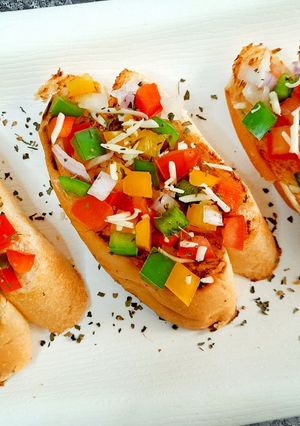 A picture of Garden Fresh Veggie Basil Bruschetta.