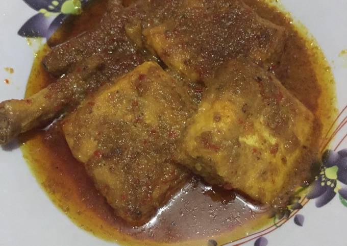 Rendang tahu bandung ceker ayam