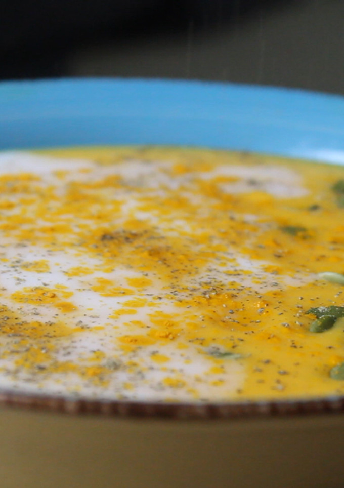 Una foto de Crema de calabaza y zanahoria - 👉 recetas veganas fáciles