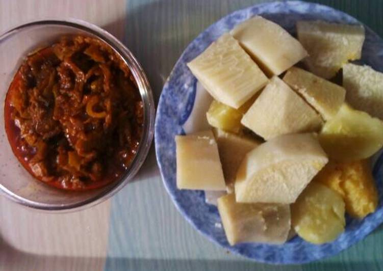 Recipe of Quick Yam and garden egg sauce