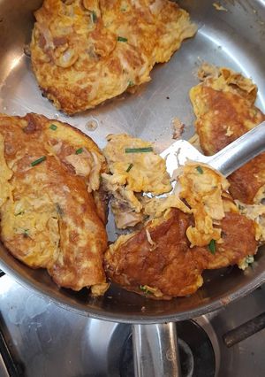 Foto de Omelete de Frango desconstruída