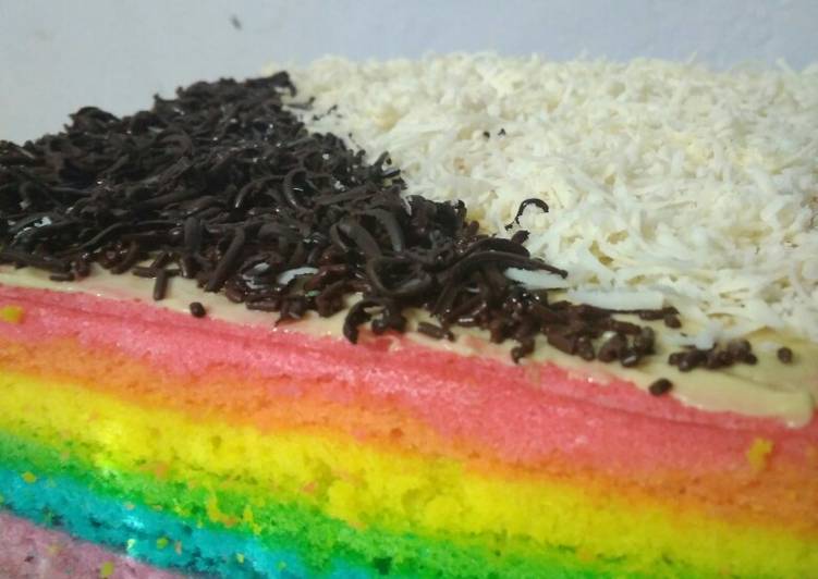 Rainbow cake kukus Ny.Liem